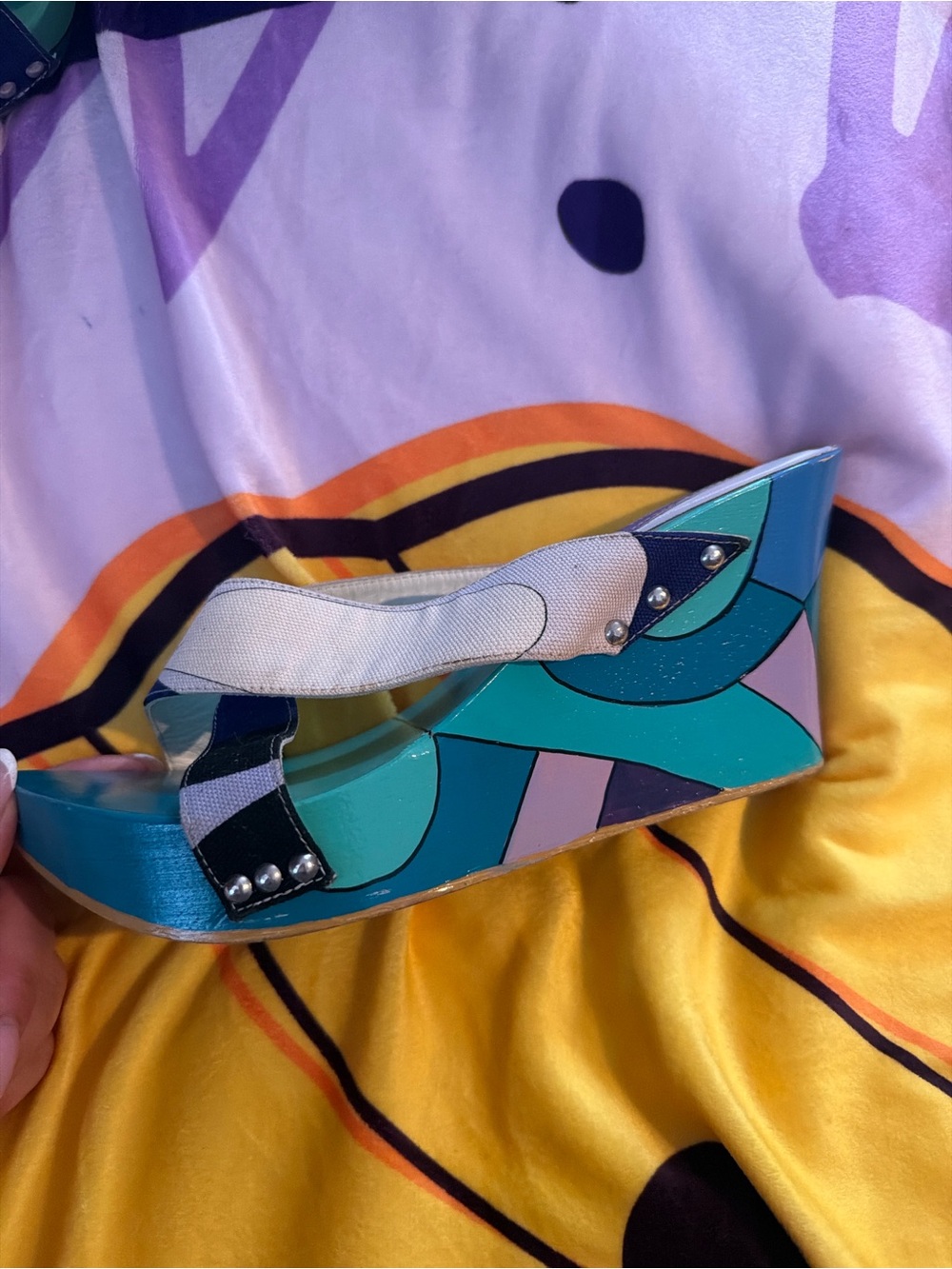 Emilio Pucci Multicolored Platform Wedges - Picture 7 of 8